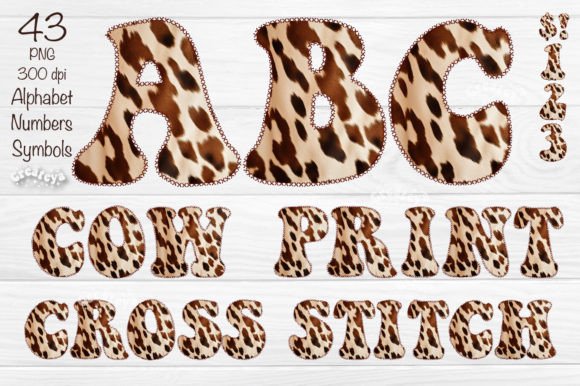 Cow Alphabet PNG Cross Stitches Review for Merch