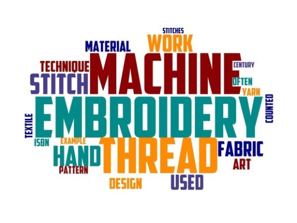 Embroidery Typography Print