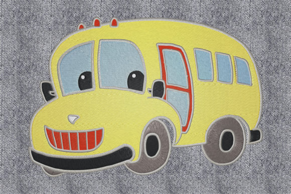 Happy School Bus Embroidery