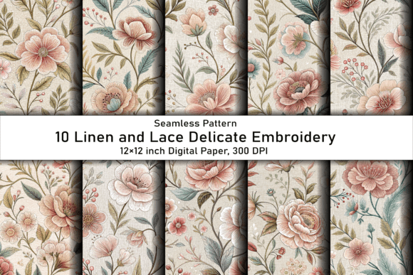 Linen and Lace Delicate Embroidery